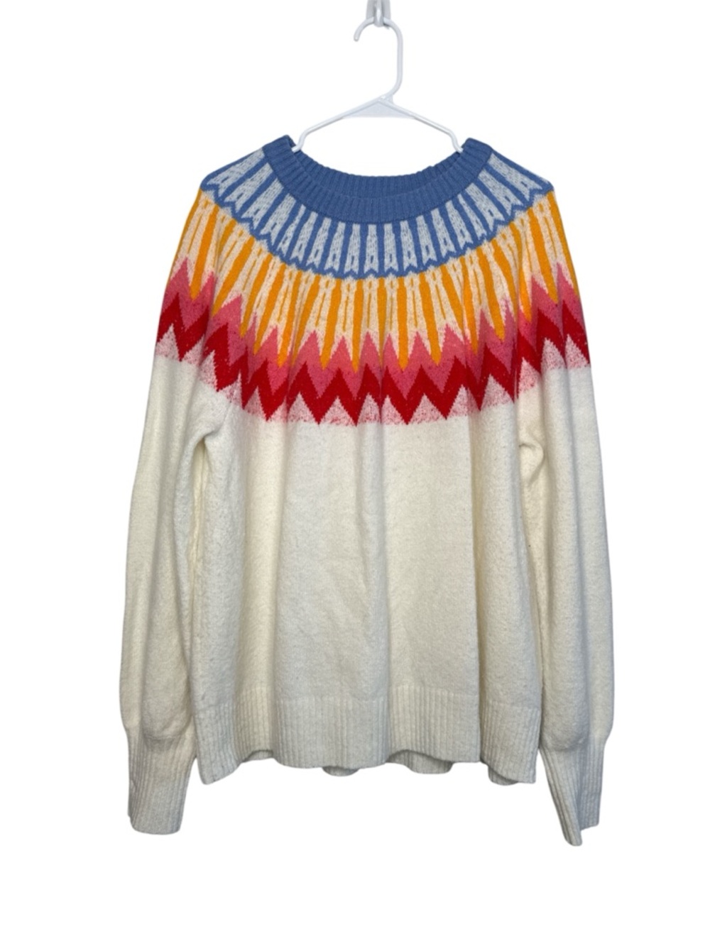 French Connection Essentials Women's Fair Isle Sweater Size XL